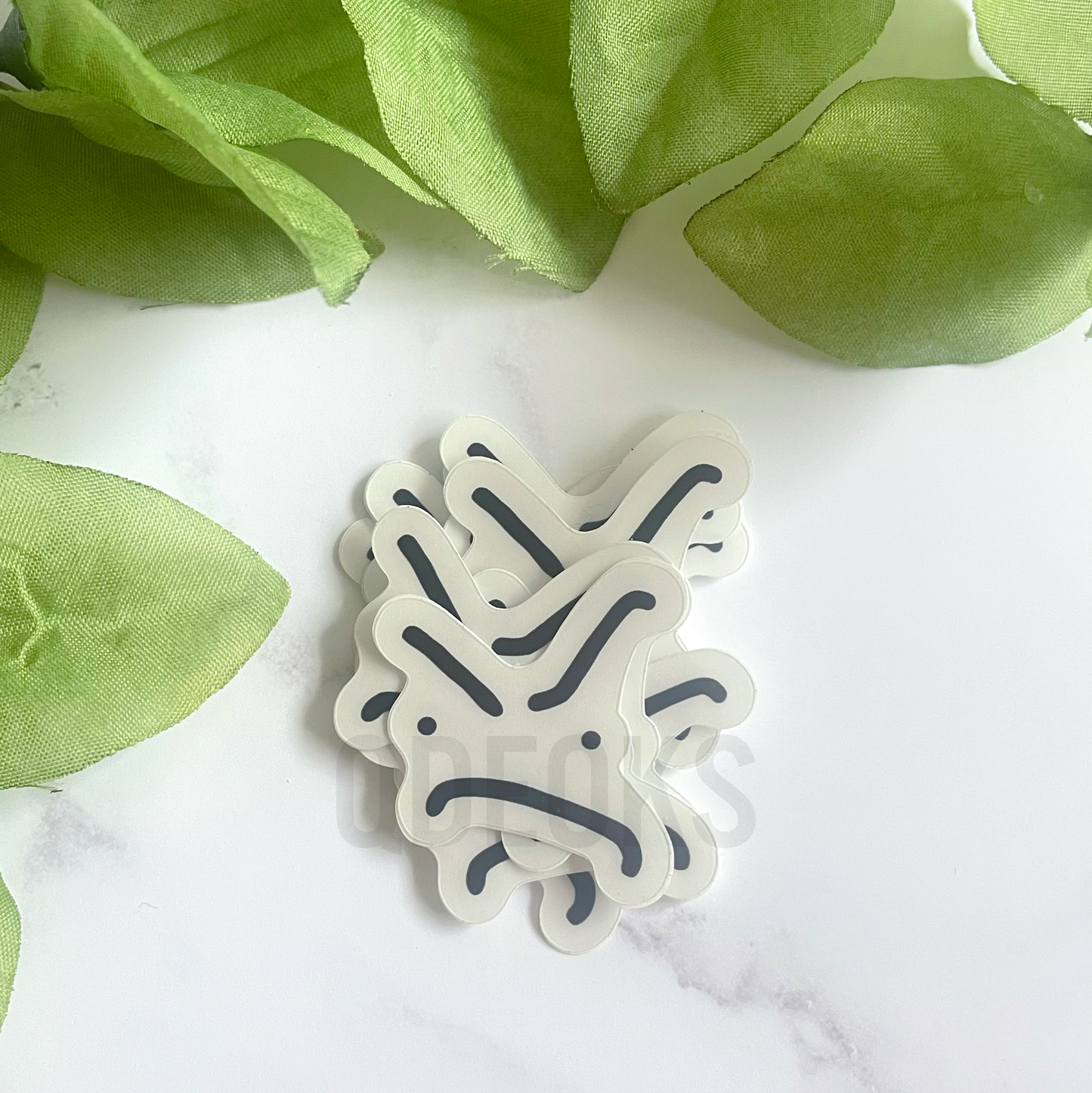 Angry Face | Clear Sticker or Acrylic Charm