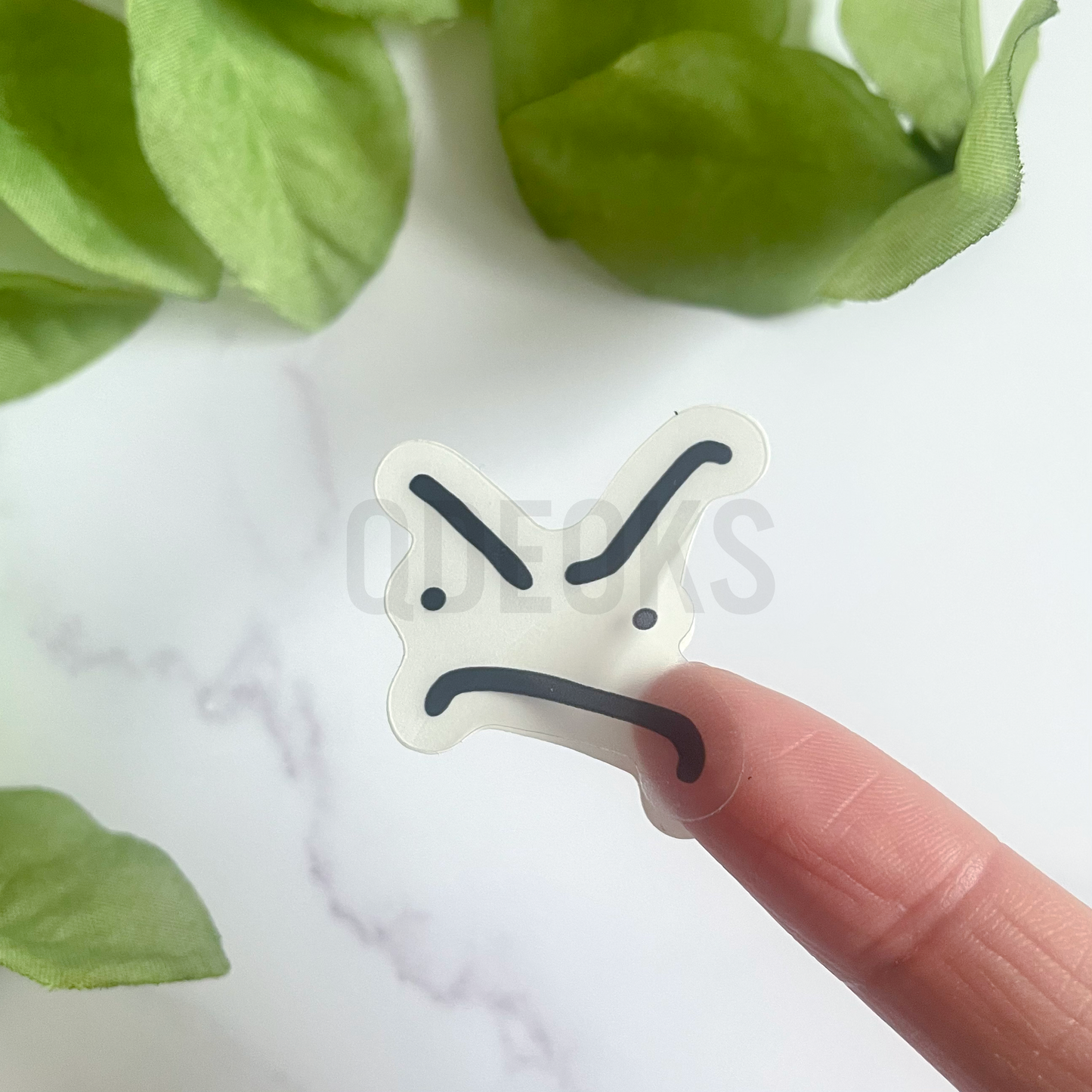 Angry Face | Clear Sticker or Acrylic Charm